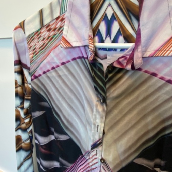 ETERNA Premium Ladies' blouse sz 38 EU sz US S 100% cotton multicolour retro - Picture 8 of 16